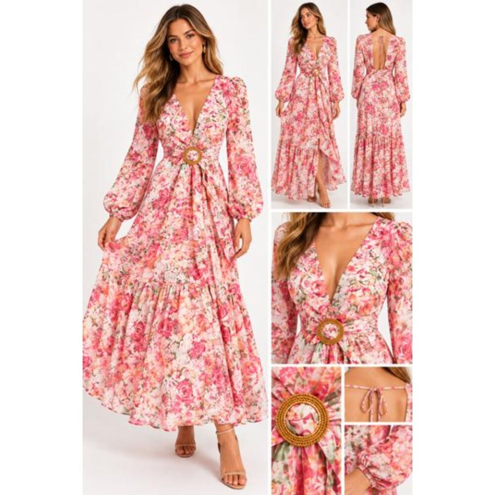 Gianni Bini Cutout Floral Maxi Dress